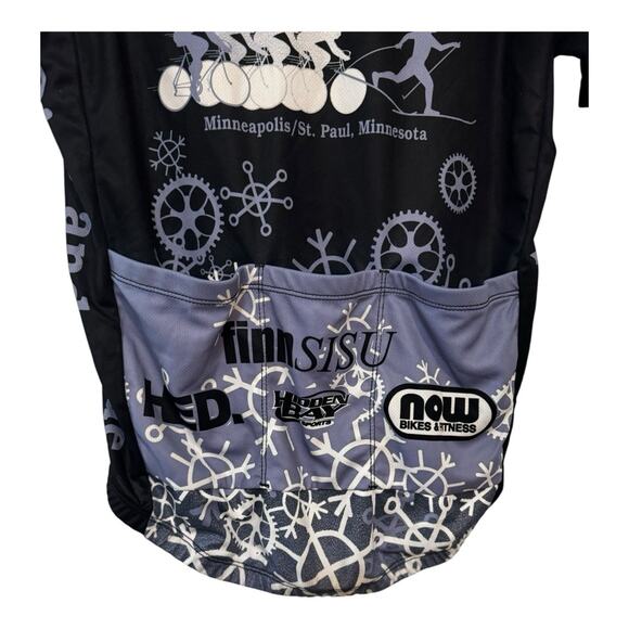 Hidden Bay Sports Cycling Jersey Women’s Size Large Black White Short Sleeve - Picture 4 of 11